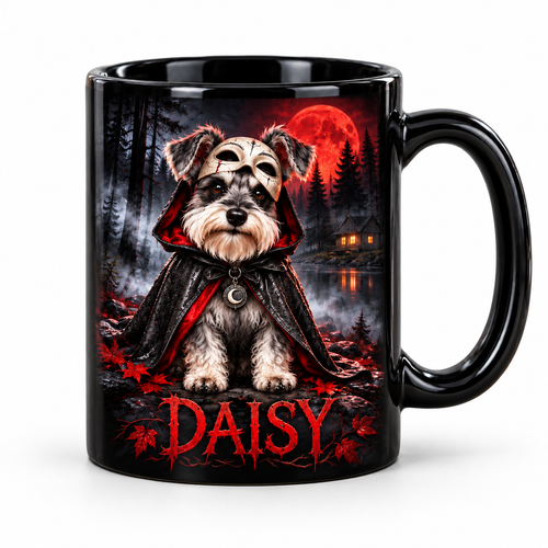 Custom Dog Photo Mug – Masked Shadow Stalker | Sipengrave