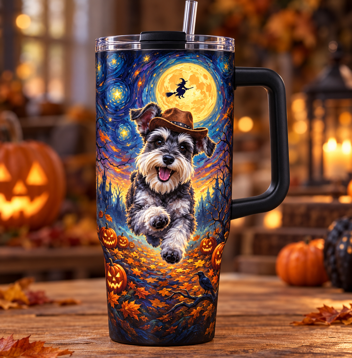 custom pet portrait tumbler
