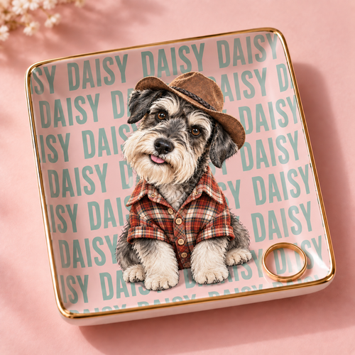 Personalized Pet Photo Jewelry Dish - Custom Dog & Cat Ring Tray