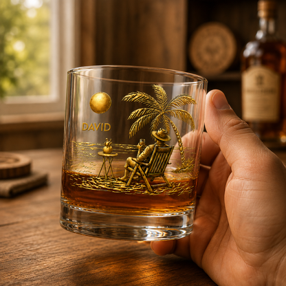 Retirement Gift for Husband Whiskey Glass handheld personalized retirement gift